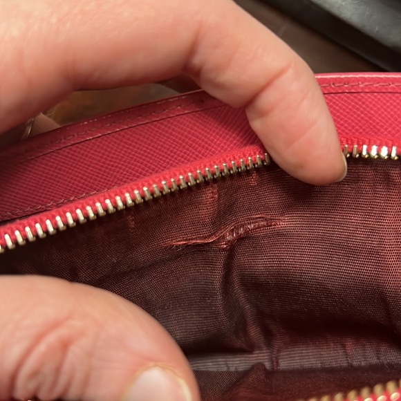 PRADA PINK WHITE AND RED SAFFIANO LUX LEATHER FLAP CONTINENTAL WALLET LEATHER - Picture 13 of 17